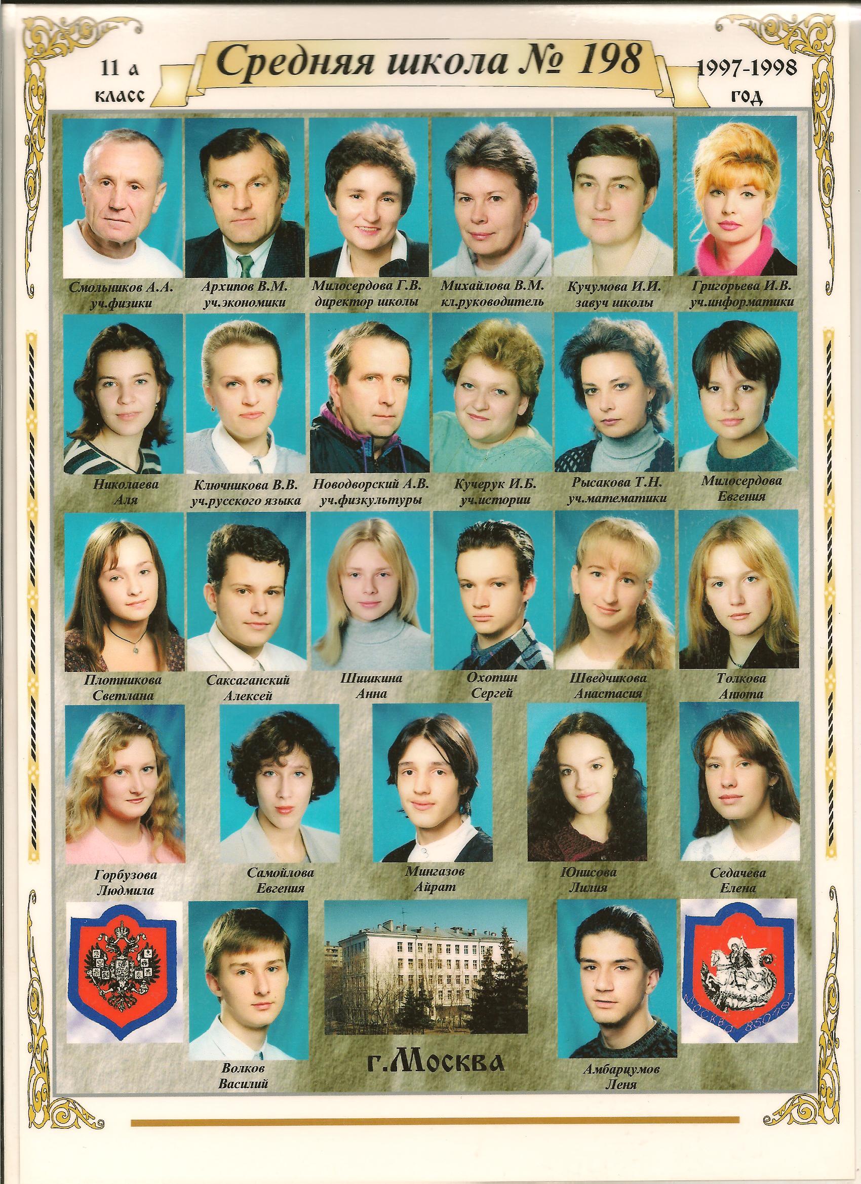 198 школа фото Выпускники 1998 года Школа № 198